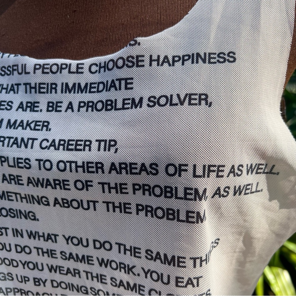 SheerText-Print Crop Tank Top - Picture 4 of 8